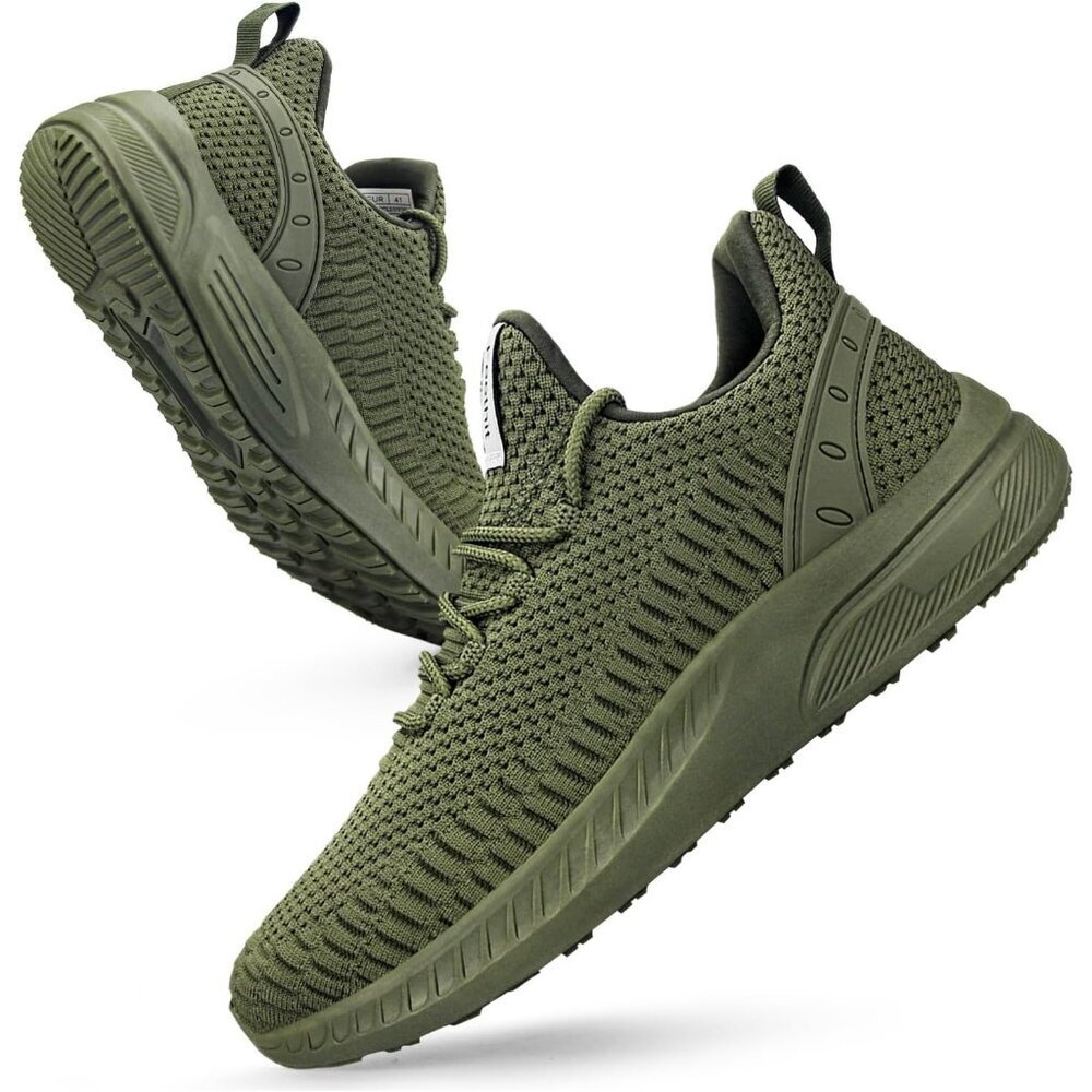 Women's Olive Green Lightweight Casual Breathable Mesh Walking Sneakers